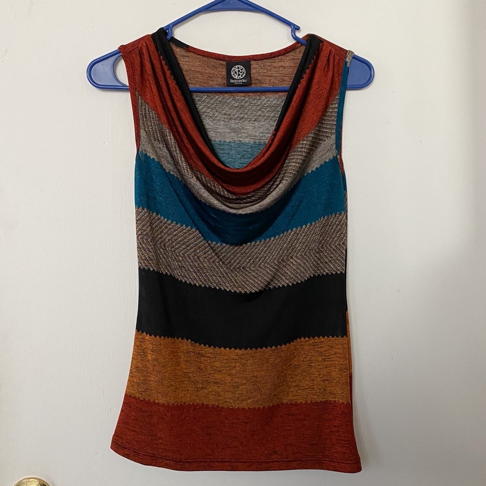 Bobeau Cowl Neck Sleeveless Blouse (Petite)